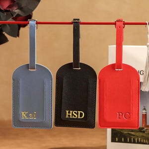 Personalized Vegan Leather Luggage Tag,Custom Luggage Tag,Engraved Monogram Luggage Tag,Suitcase Tag,Wedding Party Favors,Best Travel Gifts.