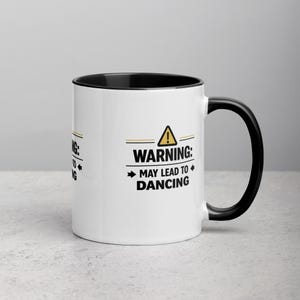 Advertencia: Puede provocar que te pongas a bailar – Taza de café con diseño de bailarín de bachata y salsa