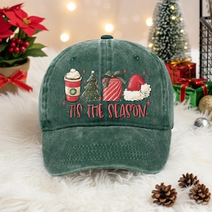 Tis the Season Holiday Baseball Cap – Merry Christmas Hat - Festive Gift for Men And Women - Christmas Outfit Accessory