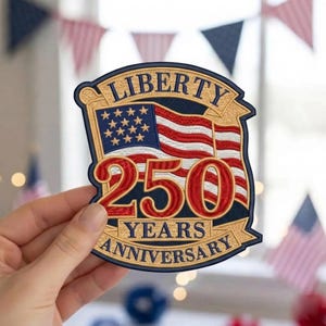 Geborduurde USA 4 juli-patch, opstrijkbare appliqué, adelaarontwerp, 250-jarig jubileum, patch voor jassen, hoeden, tassen en schoenen