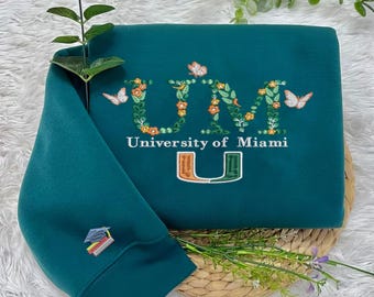 Custom Greek Embroidered College Sweater | University Floral Embroidered Hoodie  | Butterfly & Flower Design | Gift For University Students