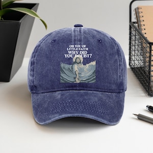 Jesus Baseballmütze Warum haben Sie gezweifelt, inspirierende christliche Mütze, verstellbare gewaschene Unisex-Baumwolle, Geschenk für Christen