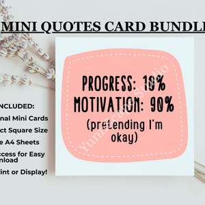 Positive Affirmation Cards | 20 Printable Life Quotes | 4x4 inch Mini Cards PNG | Motivational Cards | Instant Download