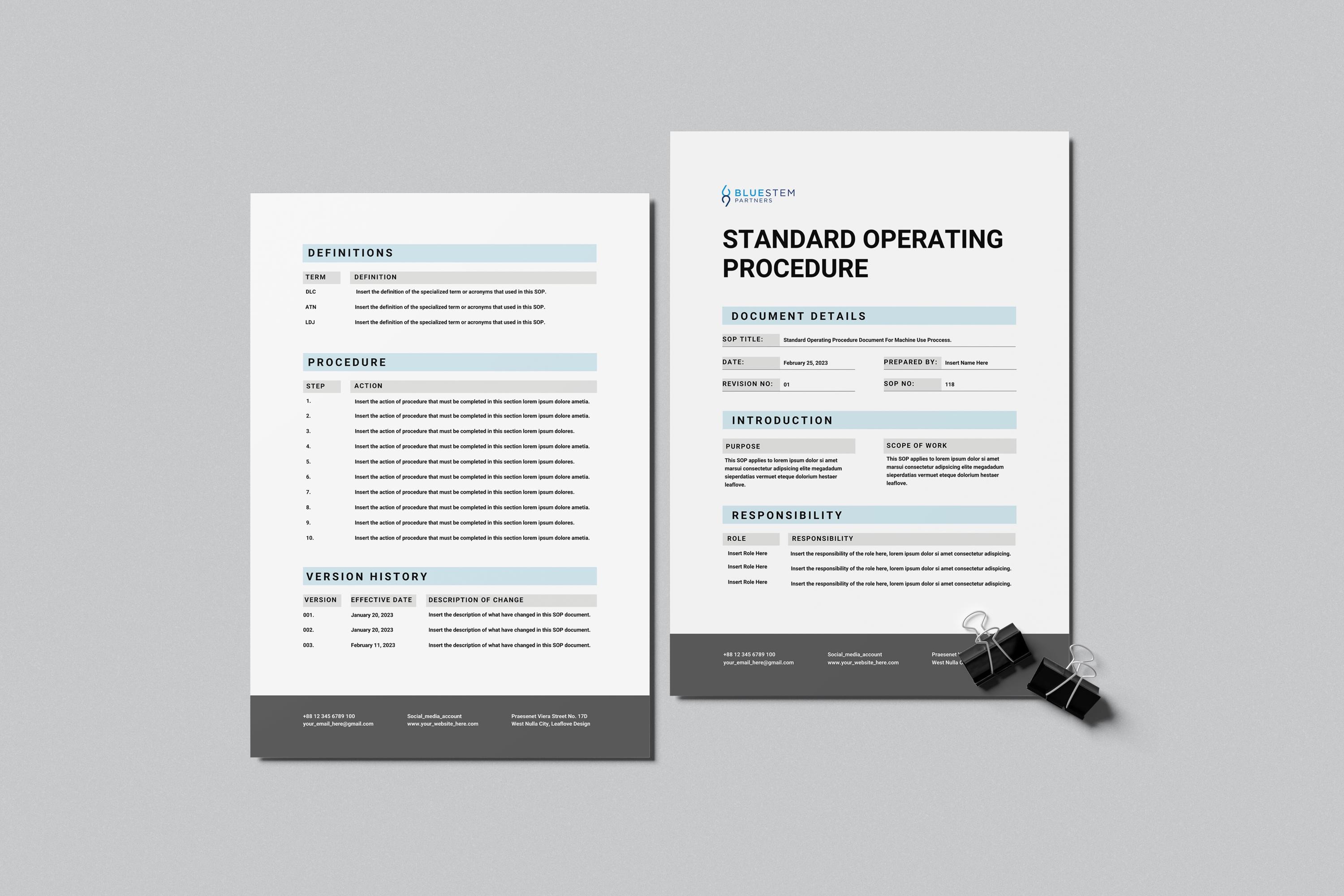 Standard Operating Procedure Template, Editable Canva SOP Template, A4 ...