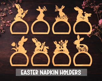 Easter Napkin Ring Svg, Napkin Holder, Napkin Ring Svg, Easter Svg, Easter Svg Napkin, Glowforge Svg, Bunny Ears Svg, Easter Egg Svg, Rabbit