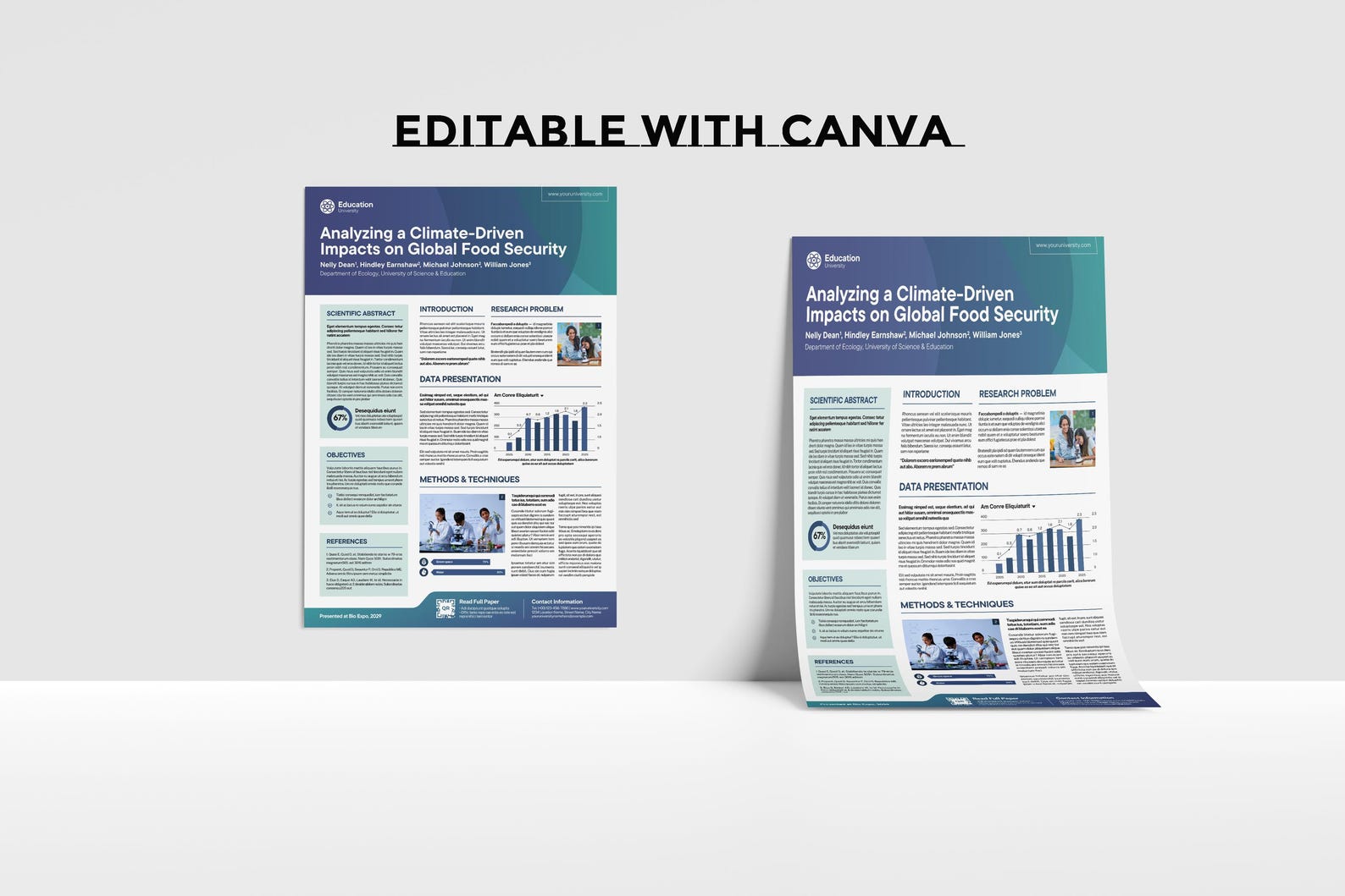 Scientific Poster Template, Editable Medical Case Study, Canva Format ...