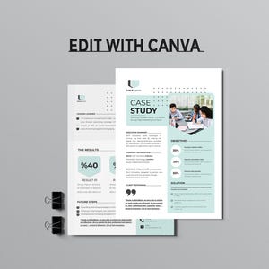 Editable Canva Case Study Template: Business Report & Company Brief