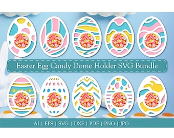 Easter Egg Candy Dome Holder Svg ,Happy Easter Sucker Holder Svg, Cartoon Candy Holder Svg,Cartoon Ornament Svg,Digital Cut File Svg