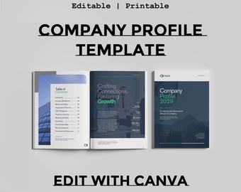 Plantilla de perfil de empresa de Canva: Folleto corporativo, informe comercial (formato A4/Carta CMYK)
