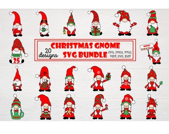 Christmas Gnome Svg, Christmas Gnome Clipart, Gnome Silhouette Svg, Gnomes Merry Christmas Svg, Gnomies Svg, Cut Files, Instant Download