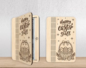 Happy Easter Money Holder SVG, Easter Bunny Cash Gift Holder, Custom Name Dollar