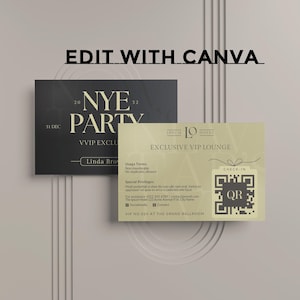 Editable VIP Pass Template: Canva Party Badge Card (Instant Download)