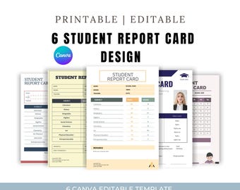 Editable Homeschool Student Report Card Template (Canva, Instant Download)