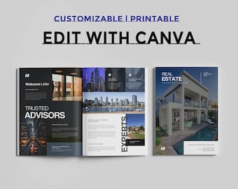 Plantilla de folleto inmobiliario: Diseño moderno de revista inmobiliaria (Canva A4 CMYK)