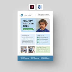 Flyersjabloon voor liefdadigheidsinstelling, flyersjabloon voor aanduiding, flyersjabloon voor non-profit, ngo-sjabloon voor liefdadigheidsinstellingen