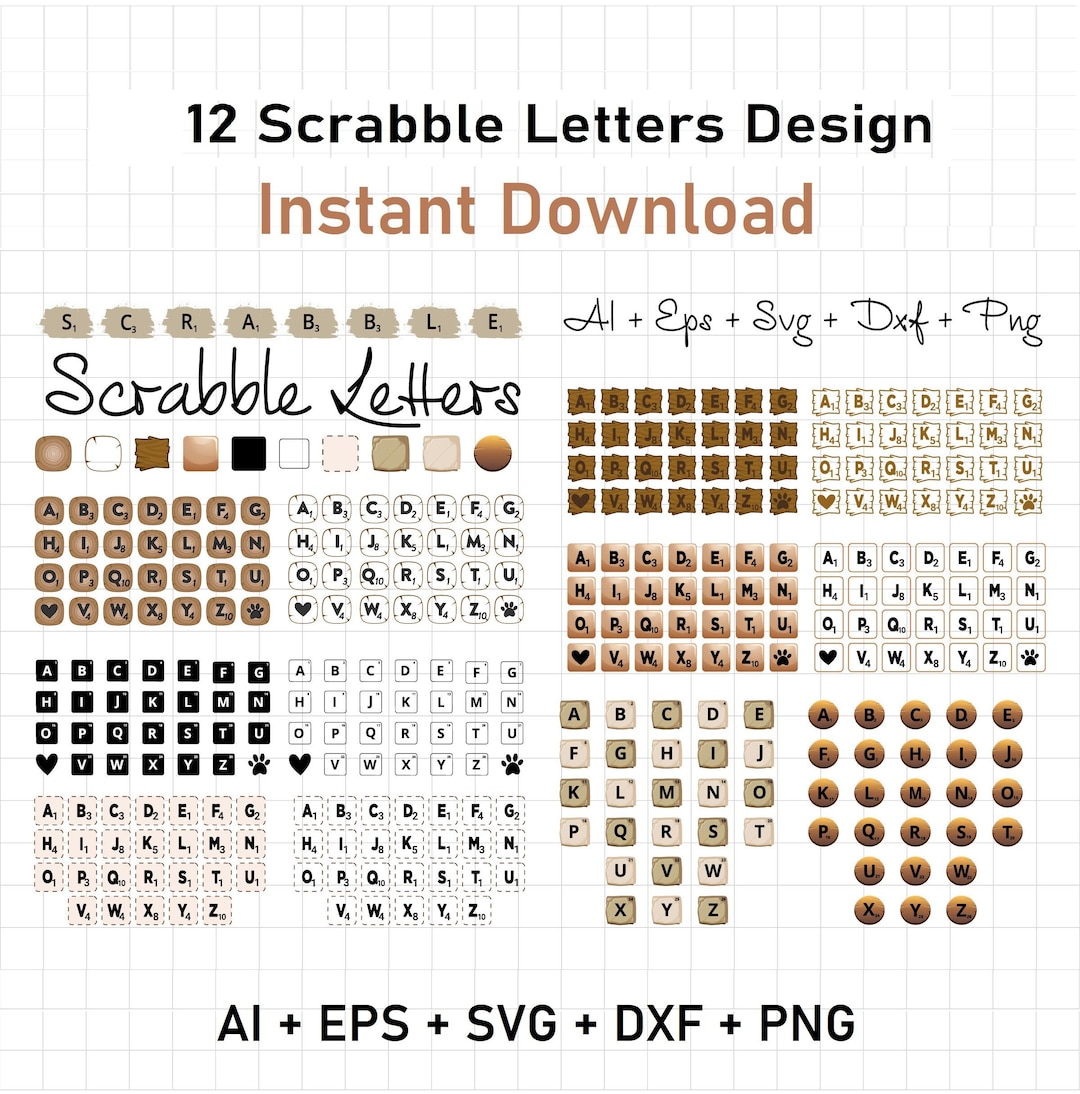 Scrabble Tiles Svg, Alphabet Letter Tiles, Scrabble Tiles Cut Files ...