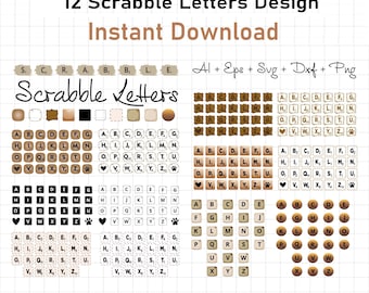 Scrabble Tiles Svg, Alphabet Letter Tiles, Scrabble Tiles Cut Files, Scrabble Tiles Clipart, Letters Family Sign Svg, Png, Instant Download