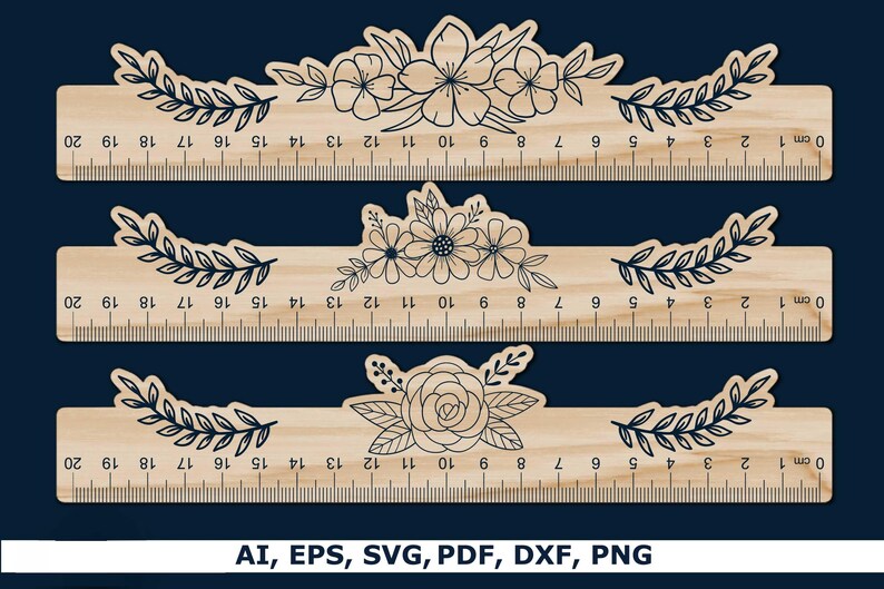 Accurate Ruler Cut File Laser Cut Ruler Bundle, Inches and Centimeters, Horizontal Ruler ...