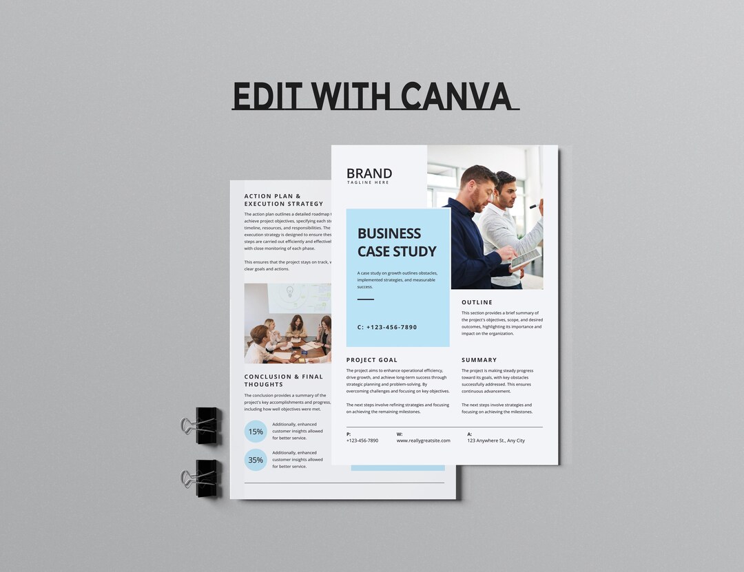 Canva Business Case Study Template: Corporate Report Design (A4 ...