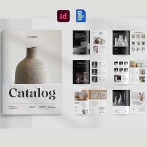 Plantilla de catálogo multiusos / 20 páginas personalizadas / Tamaño de página A4 y Carta de EE. UU. / Canva / InDesign / Plantilla Docx / Totalmente editable