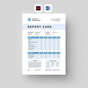 Boletín de calificaciones de educación en casa / Plantilla de boletín de calificaciones editable / Plantilla de boletín de calificaciones editable / Progreso de la educación en casa / Calificaciones escolares
