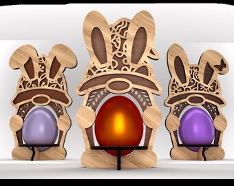 Laser cut Easter bunny egg holder svg file Glowforge wooden Easter egg holder organizer svg cricut Easter egg holder dxf cnc vector template
