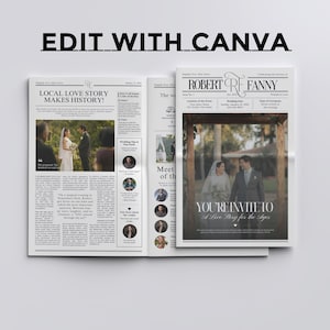 Wedding Newspaper Template: Editable Canva Program (Digital Download)