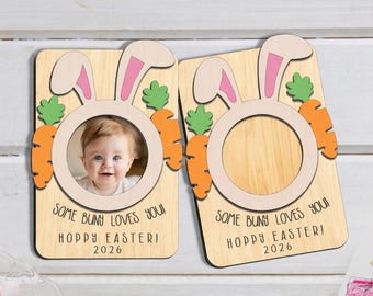Easter Fridge Magnet Photo Frame | Easter Digital File | Some Bunny Loves You | Laser Ready File | Easter File | Fridge Photo Magnet