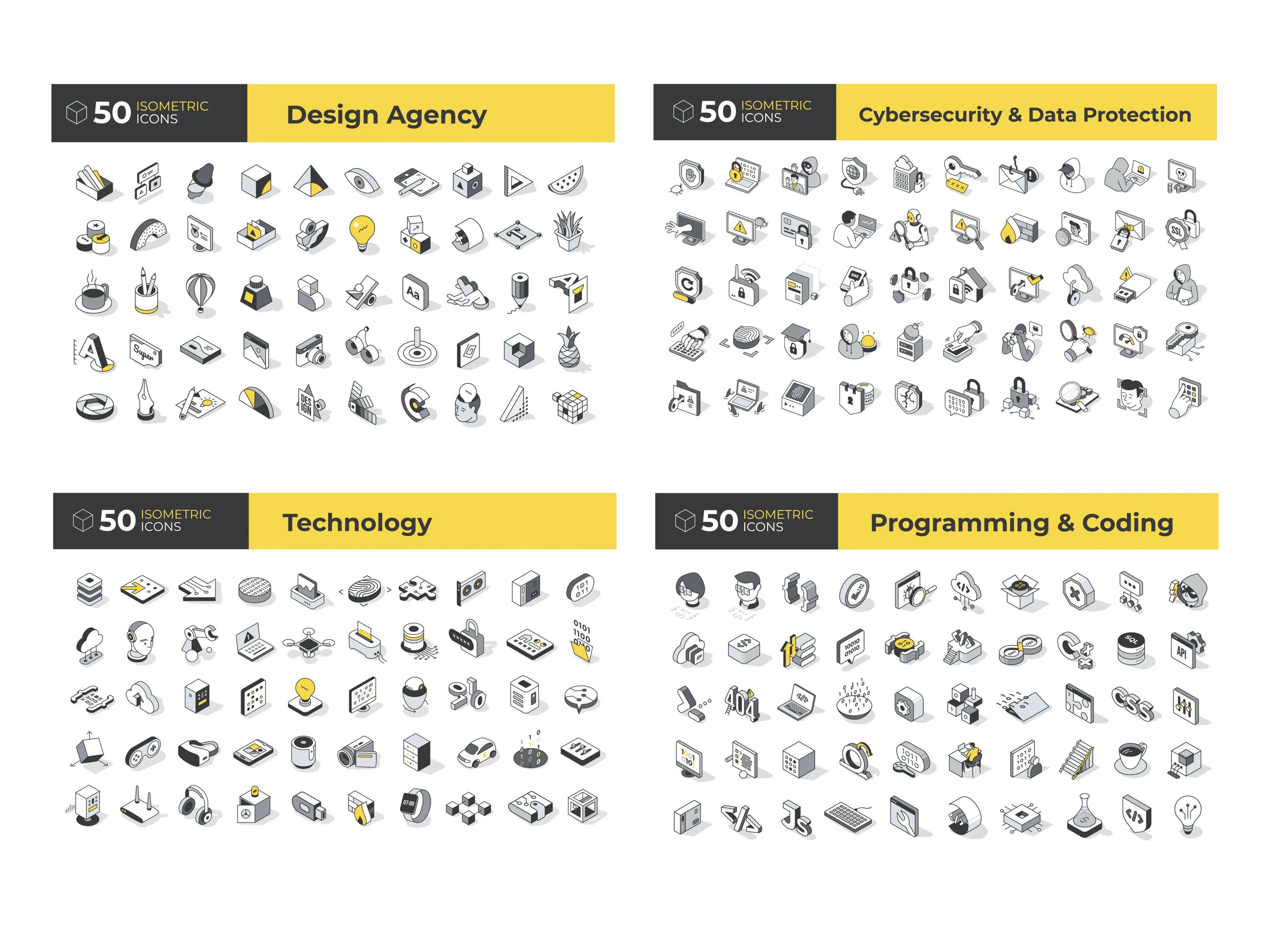 650 Isometric Icons Set: SVG & AI, Commercial Use (digital Download) - Etsy
