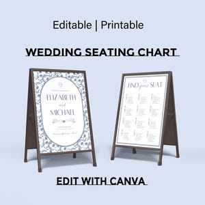 Wedding Seating Chart , Template, Editable Canva seating chart SignTemplate |  Printable | Instant Download
