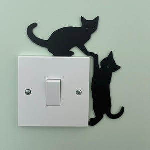 Playful Cats Light Switch Decoration, Black Cats Ornament for Shelf