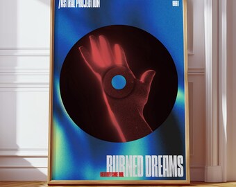 Surreal Sci-Fi Art Print – Burned CD, Vaporwave Retro Decor