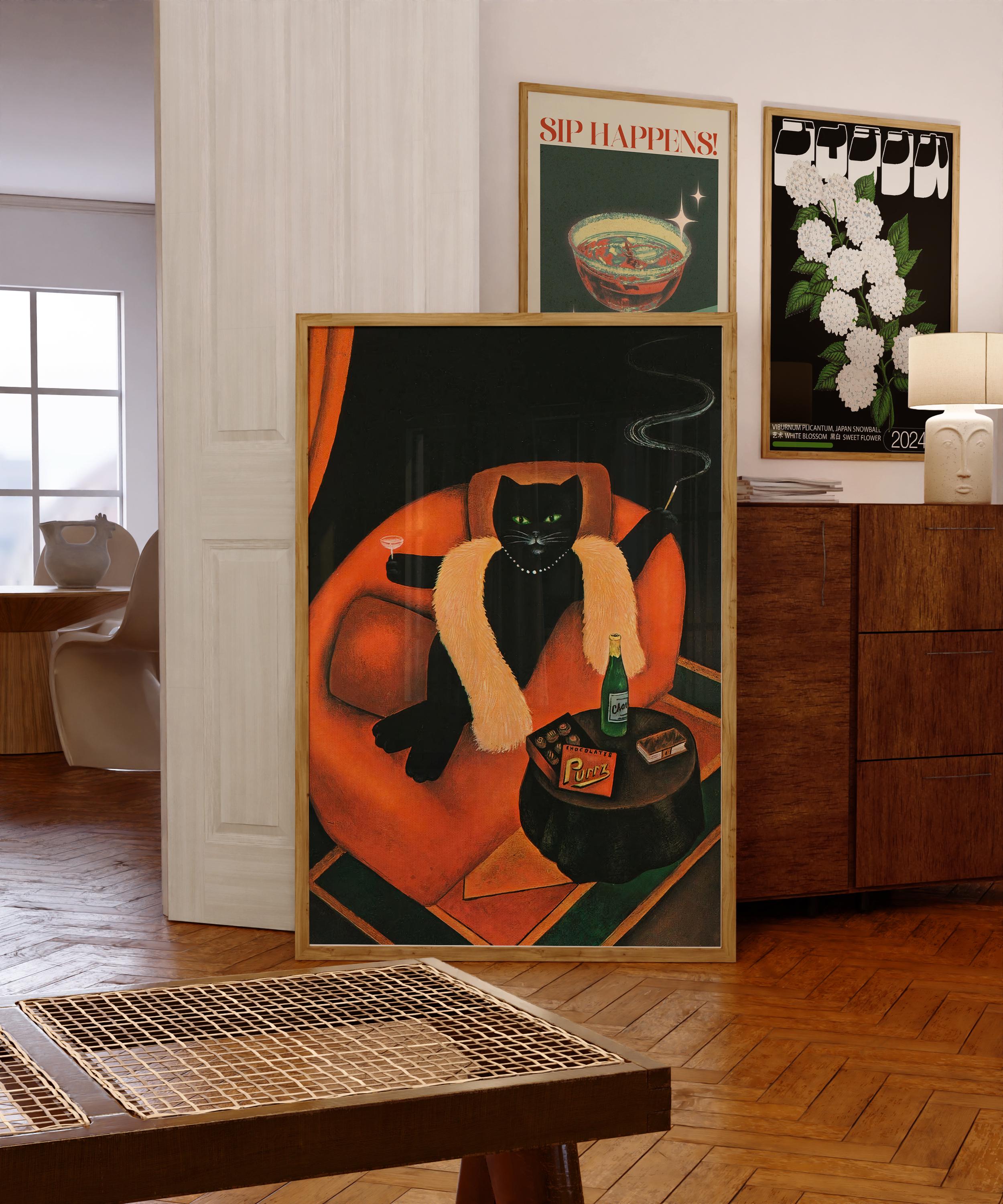 Cat in sofa martin leman - Etsy 日本