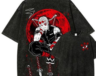 Vintage Wash Anime Shirt, Graphic Anime Tee, Anime Apparel, Anime Shirt, Otaku Anime Gift, Aesthetic Anime,  Gift for Anime Fan