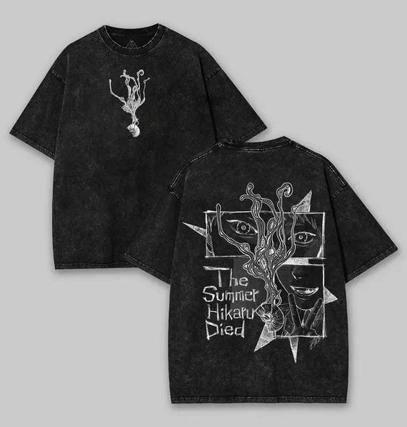 Anime Vintage Washed Shirt, Anime Manga Shirt, Horror Anime Lovers Gift