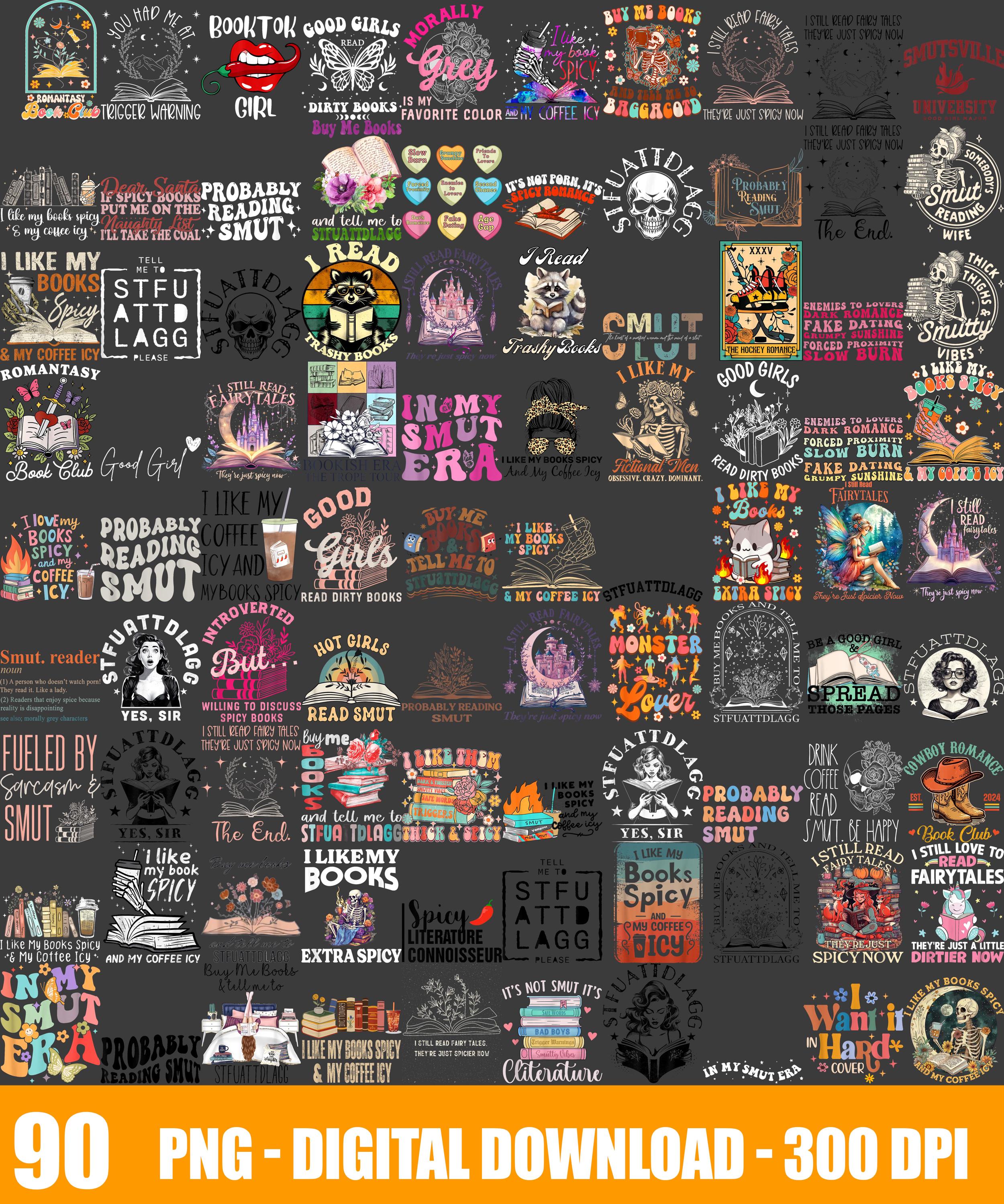 Spicy Book PNG, Thick and Spicy, PNG, Reading Sublimation Design, Book Lover png, Smut png, Books png
