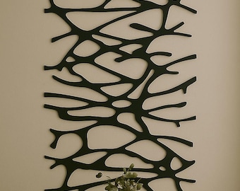 Abstract Tree Metal Wall Art | Modern Organic Black Decor | Minimal Nature-Inspired Accent for Living Room, Bedroom, or Office