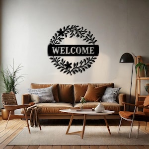Personalized Wildflower Metal Wall Art Sign, Custom Family Name Sign for Spring, Rustic Flower Welcome Sign, Farmhouse Metal Decor, Outdoor