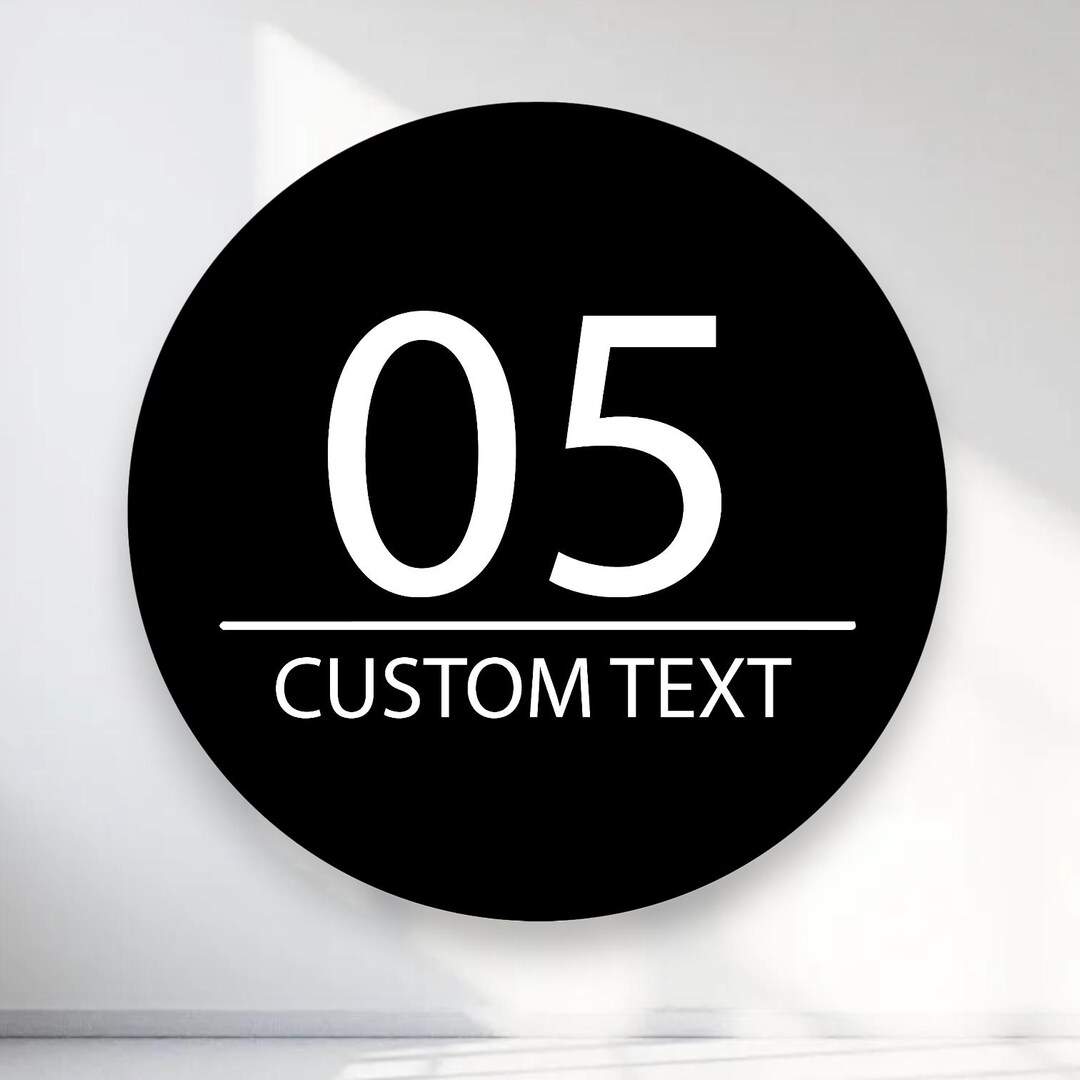 Round Metal Address Sign Modern Round Metal Address Sign | Minimalist House Number Plaque ...