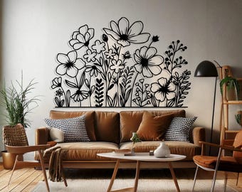 Metal Flower Decor, Wall Flower Art, Spring Wall Decor, Springtime Art, Floral Metal Wall Art, Flower Spring Decor, Floral Wall Art, Gift