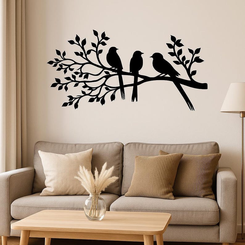 Birds on Branch Metal Wall Art | Nature-inspired Tree Wall Sculpture ...