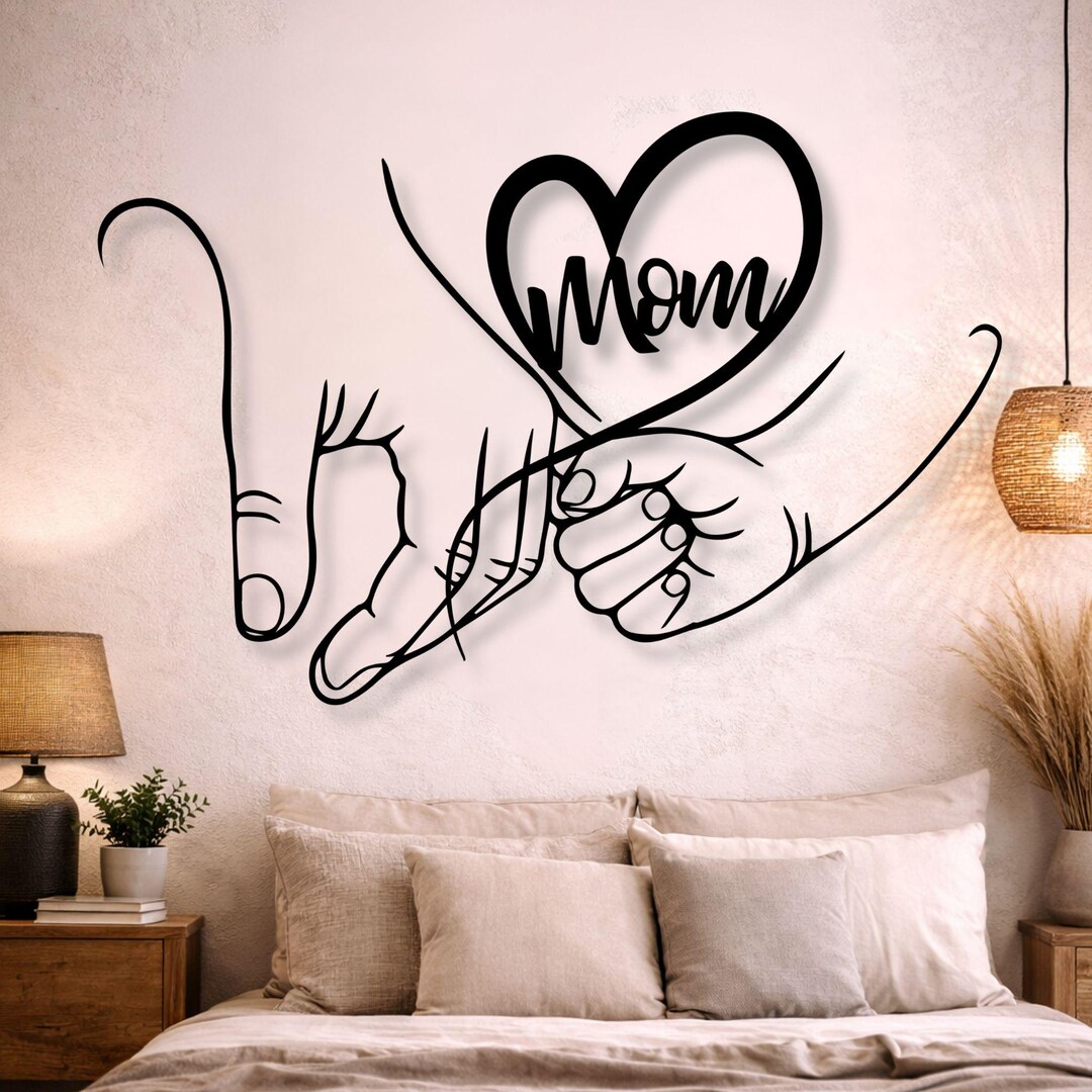 Mom Heart Metal Wall Art | Mother’s Day Gift Wall Decor | Minimalist ...