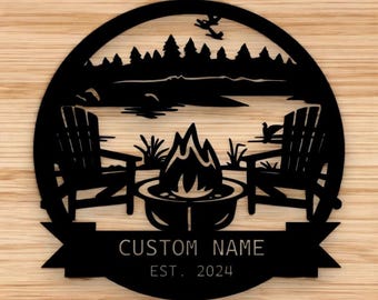 Letrero de metal para exteriores / Letrero personalizado para fogata / Decoración para autocaravanas / Regalos personalizados para acampar Letrero para fogata Decoración para exteriores Letrero para cabaña / Letrero para camping