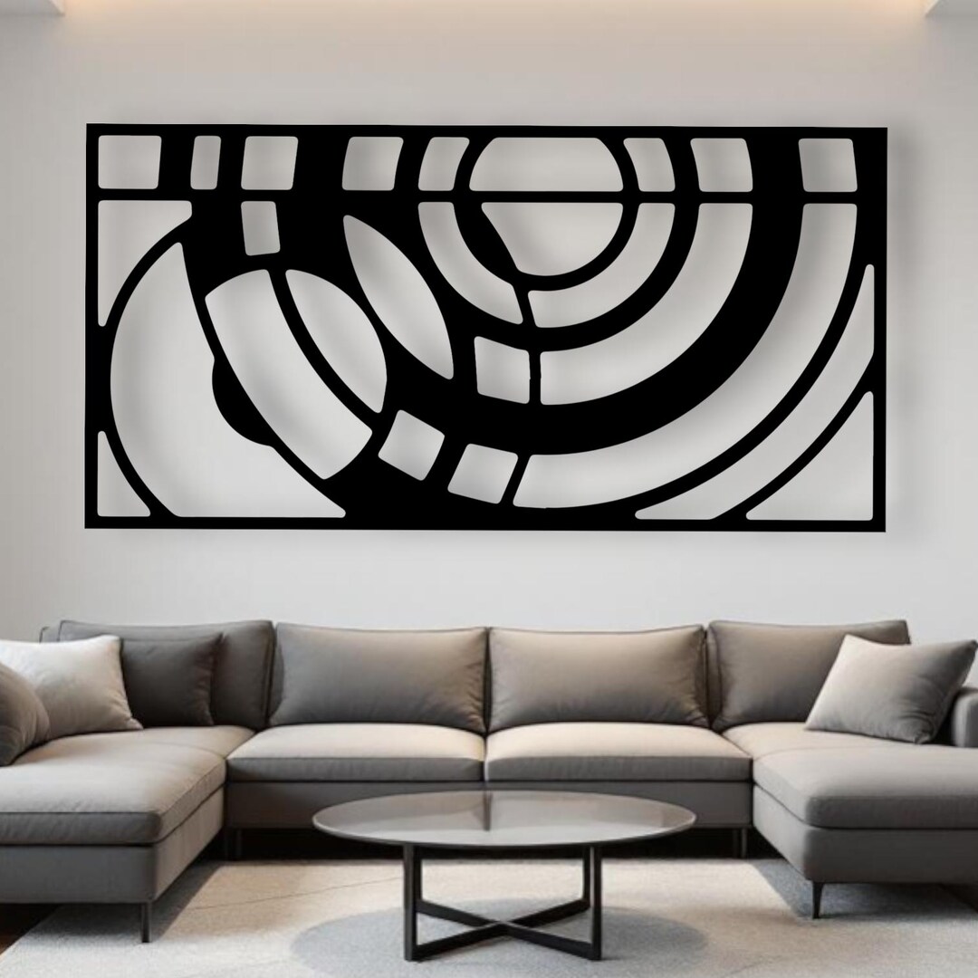 Abstract Geometric Metal Wall Art | Modern Circular Pattern Wall Decor ...