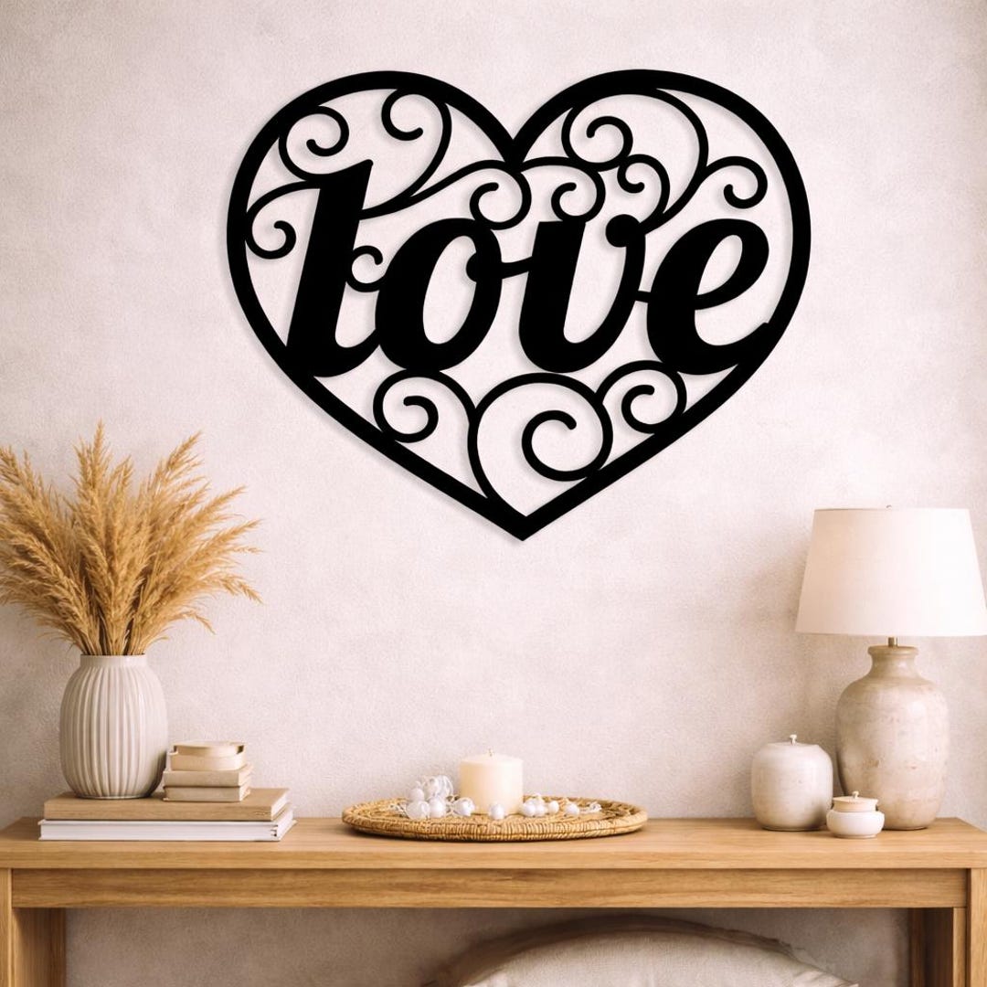 Love Heart Metal Wall Art | Romantic Heart-shaped Wall Decor | Elegant ...