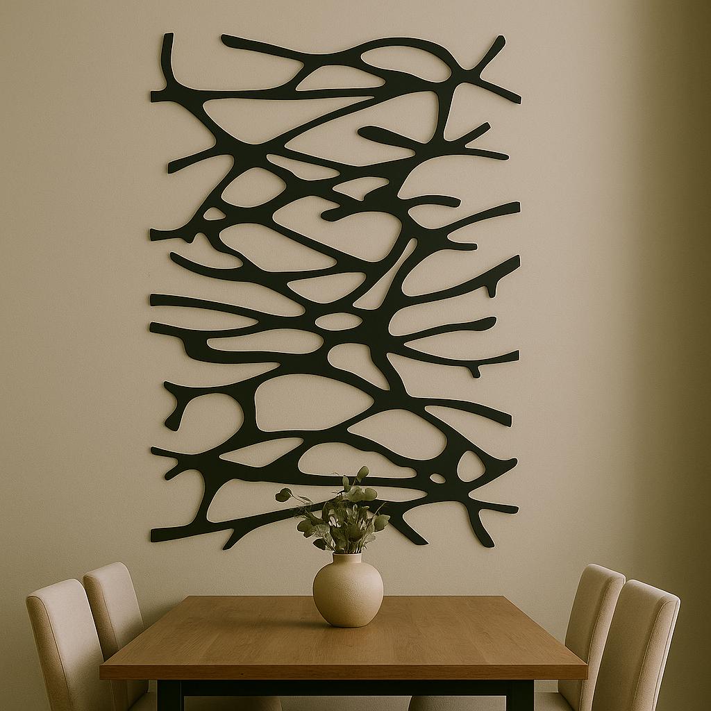 Abstract Tree Metal Wall Art | Modern Organic Black Decor | Minimal ...
