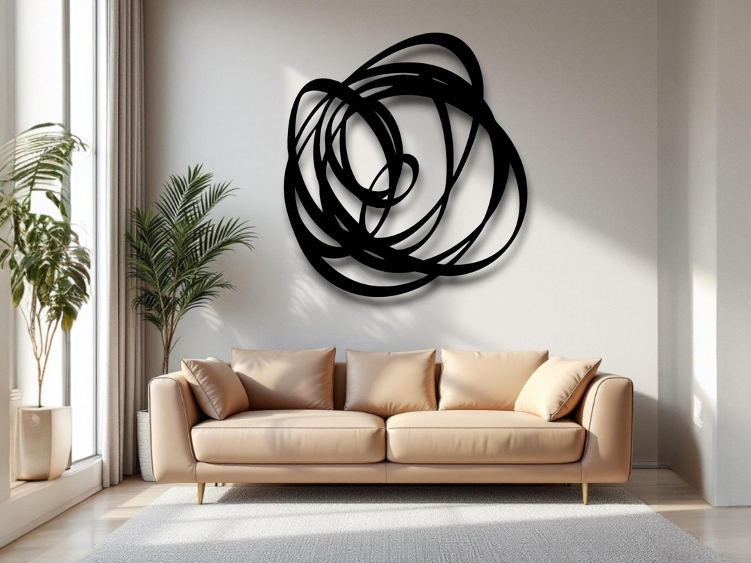 Abstract Metal Wall Art, Modern Entryway Decor, Contemporary Metal ...