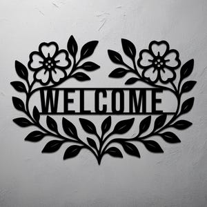 Personalized Wildflower Metal Wall Art Sign, Custom Family Name Sign for Spring, Rustic Flower Welcome Sign, Farmhouse Metal Decor, Outdoor