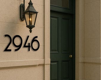 Custom Metal House Number Sign Modern Address Plaque for Home Personalized Street Name Sign Outdoor House Number Plate Decor