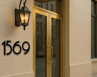 Letrero de metal personalizado con número de casa, placa de dirección moderna para el hogar, letrero con nombre de calle personalizado, decoración para exteriores